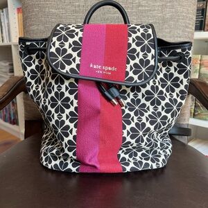Kate Spade Black and Pink Floral Backpack